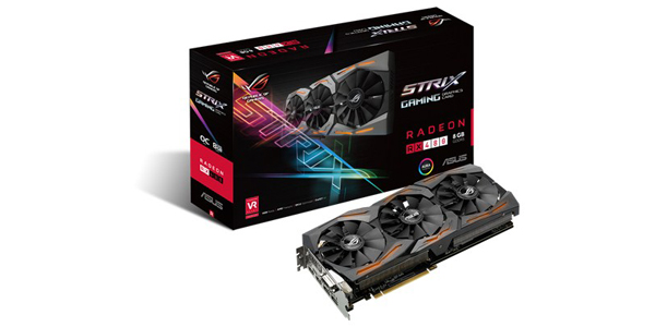 ASUS VC STRIX-RX480-8G-GAMING, AMD RADEON RX 480, PCI EXPRESS 3.0, OPENGL 4.5, GDDR5 8GB, MAX RESOLUTION 7680 X 4320, DVI-D X 1, HDMI X 2, DISPLAY PORT X 2, ROG CABLE TIRE X 2