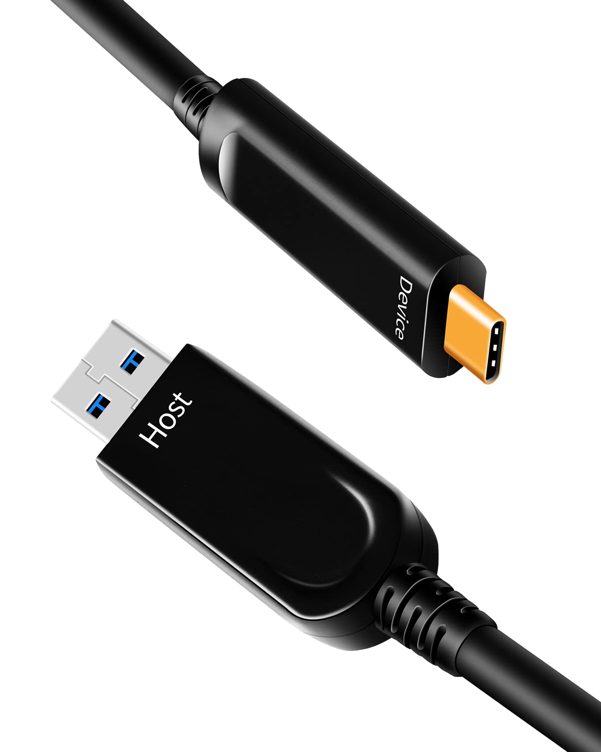 DWLCWY Cable de fibra óptica USB A a USB C, cable óptico de transferencia de datos de alta velocidad de 10 Gbps para cámaras web, cámaras, realidad virtual, etc. (50 pies).