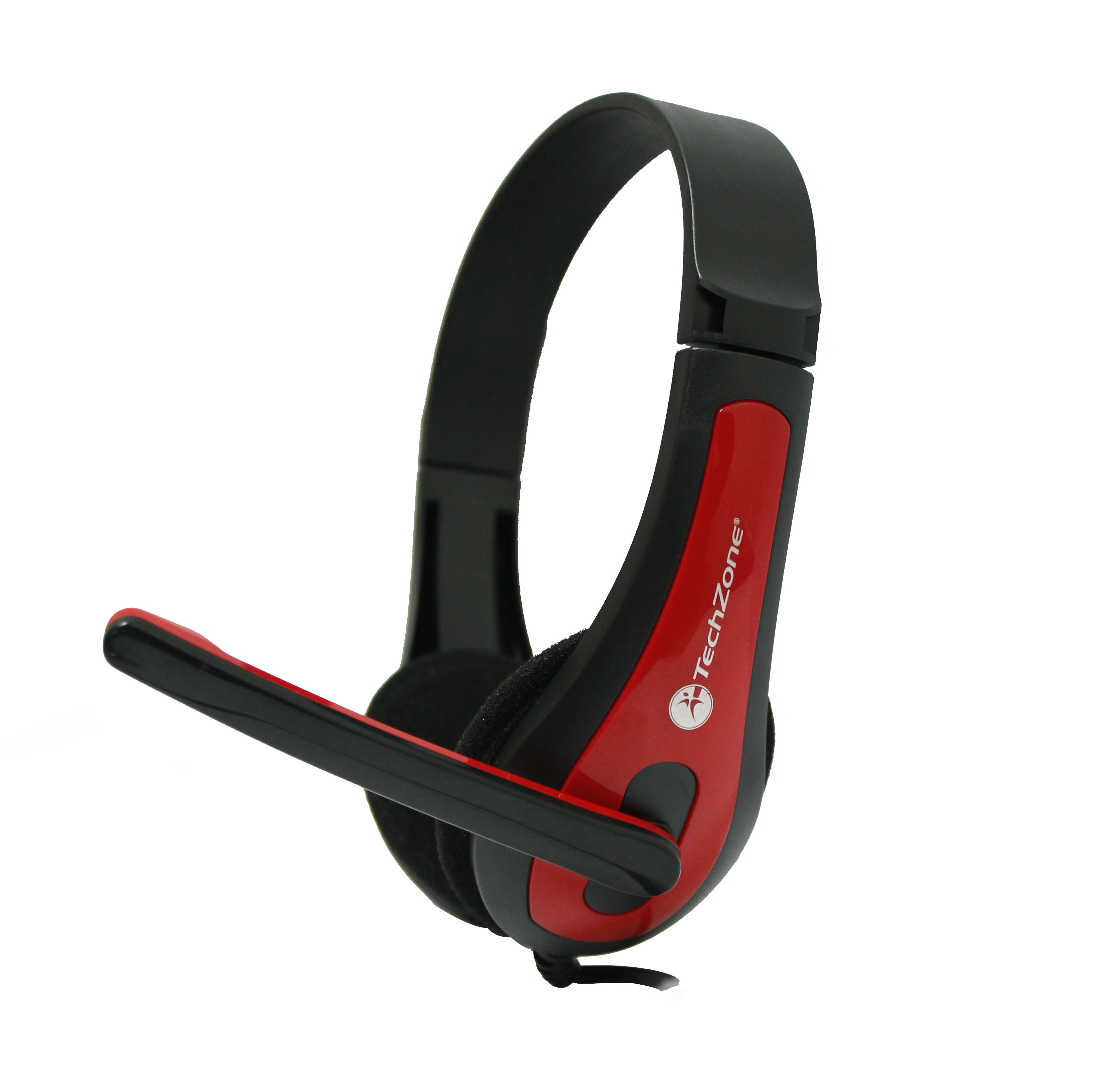 DIADEMA TECHZONE CON MICROFONO 3.5 MM NEGRO/ROJO TZ15PCAUD