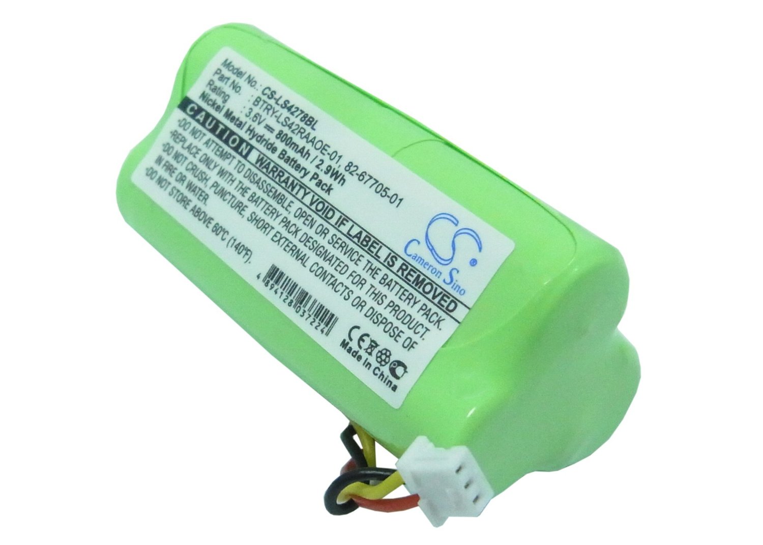 GENERICA para Symbol 82-67705-01, BTRY-LS42RAAOE-01 800mAh Battery LS4278 SPARE BATTERY ..