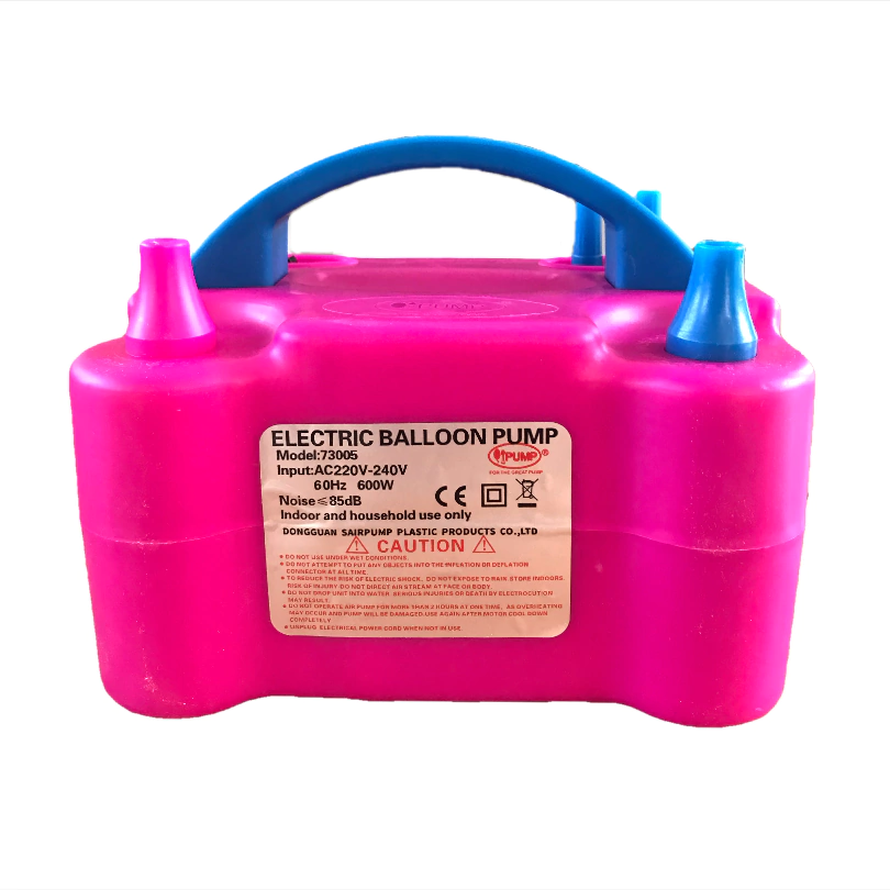 Bomba de globos eléctrica portátil, soplador de globos de doble boquilla, rosa roja, 110V, 600W, inflador de globos para decoraciones de fiestas Mod.73005