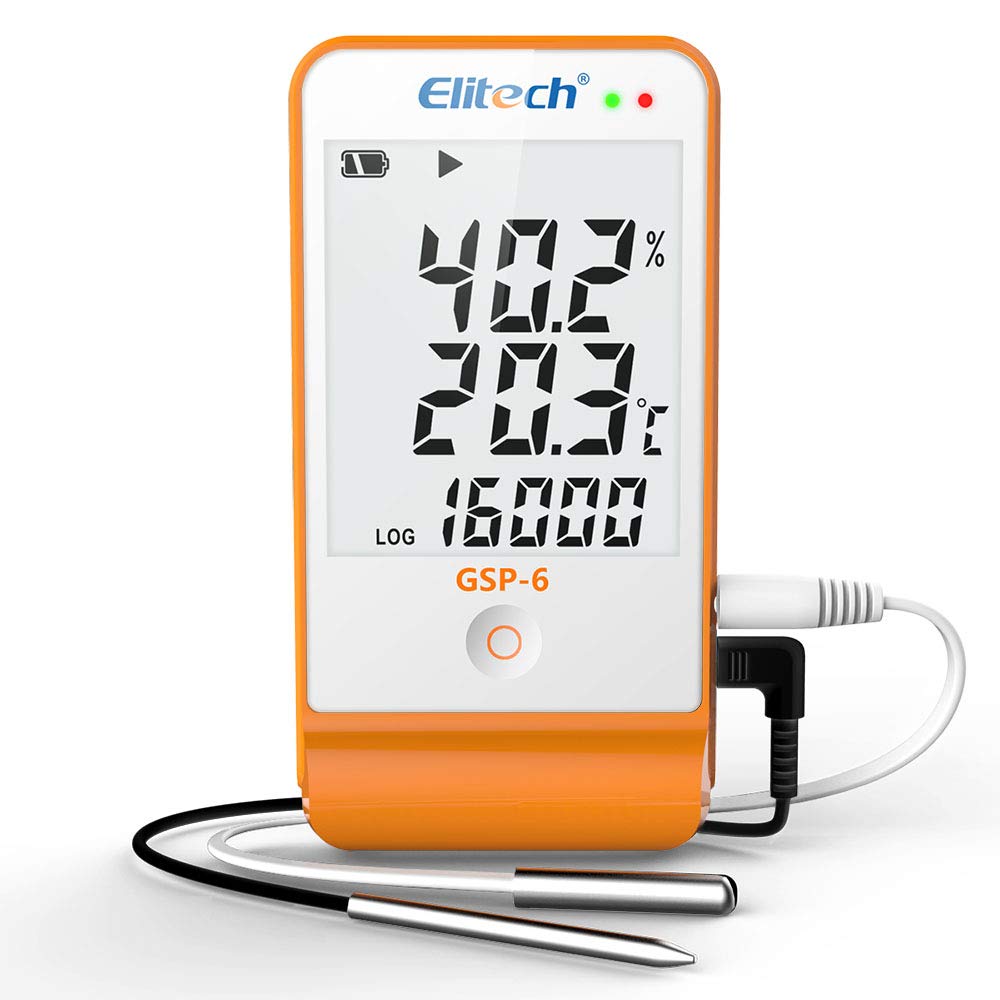Registrador de datos de humedad y temperatura Elitech GSP-6 16000 puntos de refrigeración Cadena de frío