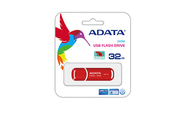 MEMORIA FLASH ADATA UV150 32GB USB 3.1 ROJO (AUV150-32G-RRD)