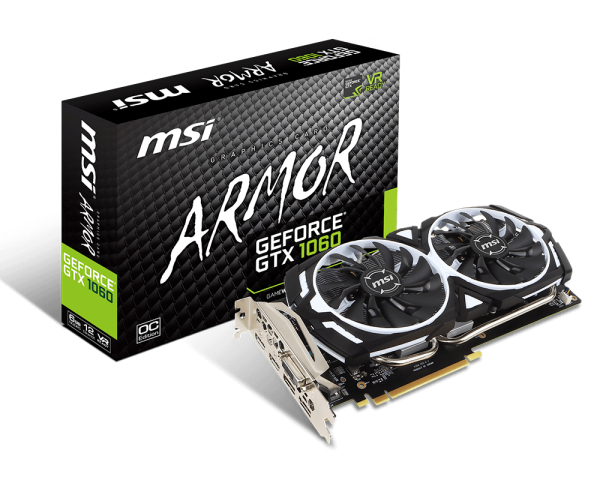 MSI VC GTX 1060 ARMOR 3G OCV1 DR5 192B PCIE HDMI/DP/DLDVI10c