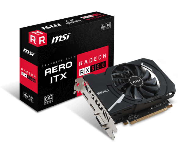 MSI VC RX 550 AERO ITX 4G  4GB GDDR5 128B DLDVID/HDMI