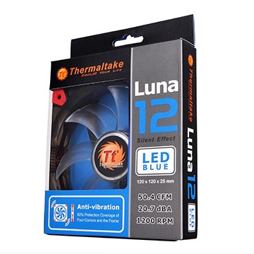 THE CA CL-F009-PL12BU-A LUNA 12 LED BLUE, FAN 120 x 120 x 25mm 1200RPM 3 PIN