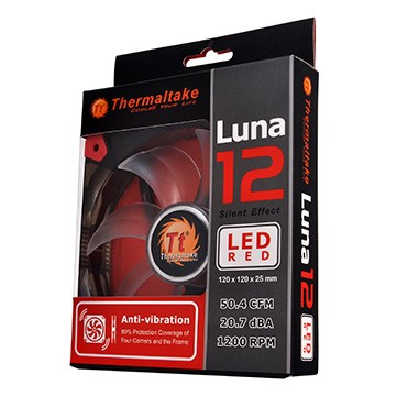 THE CA CL-F017-PL12RE-A LUNA 12 LED RED FAN 120 x 120 x 25 mm 1200 R.P.M 3 PIN