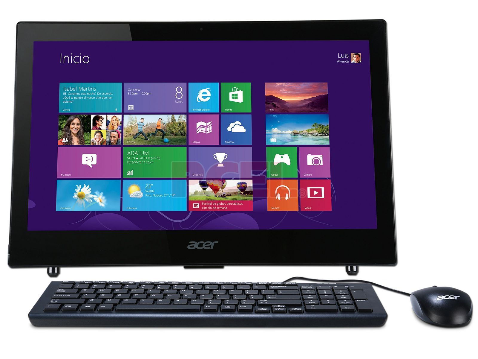 ACER PC DQ.SYEAL.003, AZ1-601-MW53, ALL IN ONE, CELERON N2940, 4GB RAM, 1TB HDD, PANTALLA 18.5 HD (1366 X768),