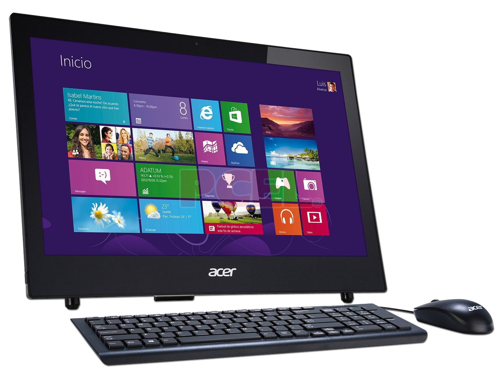 ACER PC DQ.SYEAL.002, AZ1-601-MW51, ALL IN ONE CELERON N2940, 2GB RAM, 500GB HDD, PANTALLA 18.5 HD (1366 X 768) LECTOR Y QUEMADOR DVD, WINDOWS 8.1