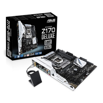 ASUS MB Z170-DELUXE S1151 Z170 DDR4 FORM FACTOR ATX  AMD CROSSFIREX, NVIDIA SLI, RAID 7.1 CHANNEL USB 2.0, USB 3.0, USB 3.1 TYPE  A, USB 3.1 TYPE C SATA 6Gb/s, M.2 SATA PCIE X16, PCIE X1, PCIE X4