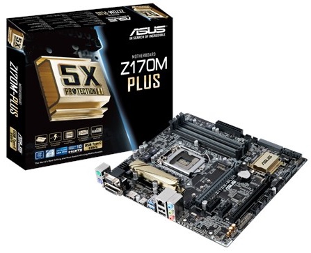 ASUS MB  Z170M-PLUS S1151 IntelÂ® 6th Core i7 i5 i3  Z170  4 x DIMM DDR4 64GB 1 x D-Sub + 1 x DVI + 1 x HDMI  6 X SATA microATX