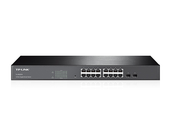 TP-LINK NP TL-SG2216 Smart Switch Web Inteligente de 16 Puertos Gigabit L2, 16 Puertos RJ45 de 10/100/1000Mbps, 2 ranuras combo SFP que soportan mÃ³dulos MiniGBIC, VLAN Basado en el Puerto / Etiqueta,