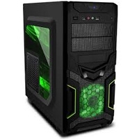 GABINETE EAGLE WARRIOR CG-04R0 NEGRO-VERDE/ ATX/MICRO ATX/ MINI ITX/ SIN FUENTE/PC/GAMER