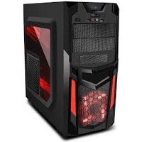 GABINETE GAMING EAGLE WARRIOR CG-05R0 ATX/MICRO ATX / MINI ITX / NEGRO-ROJO /  SIN FUENTE