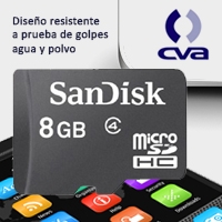 MEMORIA SANDISK 8GB MICRO SD CLASE 4 C/ADAPTADOR