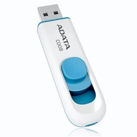 MEMORIA ADATA 4GB USB 2.0 C008 RETRACTIL BLANCO-AZUL