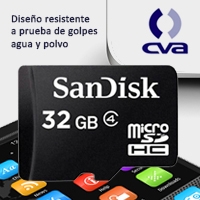 MEMORIA SANDISK 32GB MICRO SD CLASE 4 C/ADAPTADOR