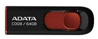 MEMORIA ADATA 64GB USB 2.0 C008 RETRACTIL NEGRO-ROJO