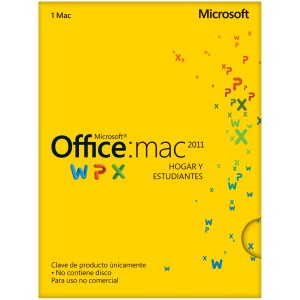 Aplicación de Oficina MICROSOFT Office Mac Home - Student 2011, 1, 2500 MB, MAC