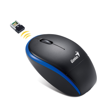 Mouse GENIUS Traveler 9000 - Negro, 3 botones, RF inalámbrico, BlueEye, 1200 DPI