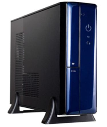 Gabinete SLIM Micro-ATX y Mini-ITX con soportes para posicion Vertical con fuente de 450 watts 24 pines mas 2 Sata; cuenta con 1 bahia externa para DVD / CD;  lectora de tarjetas Flash; puertos USB, S