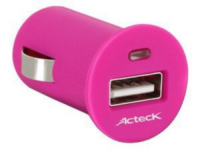 Cargador ACTECK Teck To Go CD-001 - Auto, Encendedor de cigarrillos, Rosa, 5 V