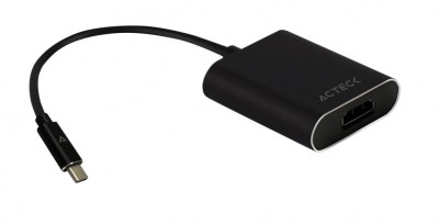 Convertidor USB Tipo C a HDMI ACTECK USB Tipo C Macho - HDMI Hembra - Negro, USB C, HDMI, Macho/hembra