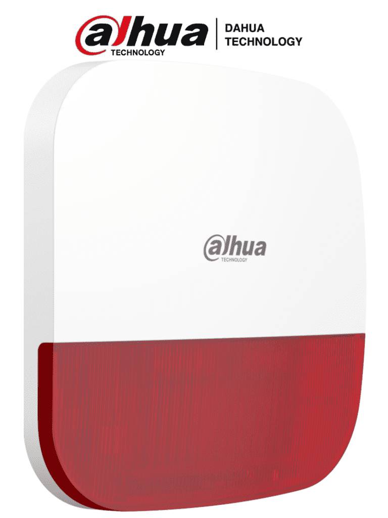 DAHUA DHI-ARA13-W2 - Sirena Inalámbrica para Exterior con Estrobo Rojo/ 110dB / Múltiples sonidos de Alarma/ IP65/ Alarma de Batería Baja -