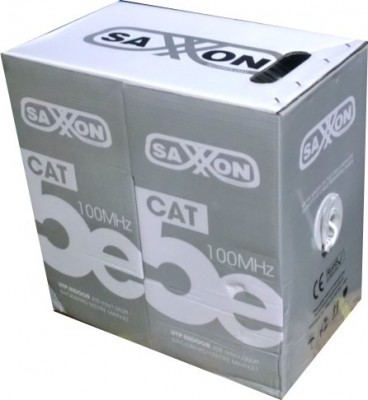 bobina de cable SAXXON OUTP5ECCA305BC - 305 m, CAT5e, Blanco, Cableado por UTP, Interior