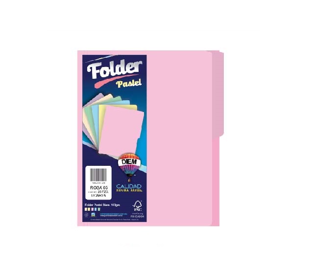 Folder Diem color Rosa Pastel con 100 piezas Tamaño Carta  176g FP10005 -