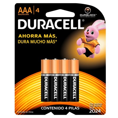 Pilas Alcalinas Duracell 80281580 - Duralock Power Preserve, AAA, 4 pieza(s)