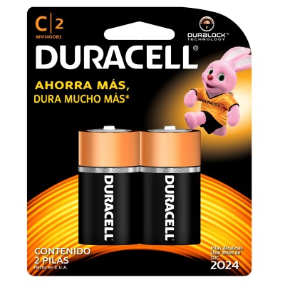Pilas Alcalinas Duracell 80281569 - Duralock Power Preserve, C, 2 pieza(s)