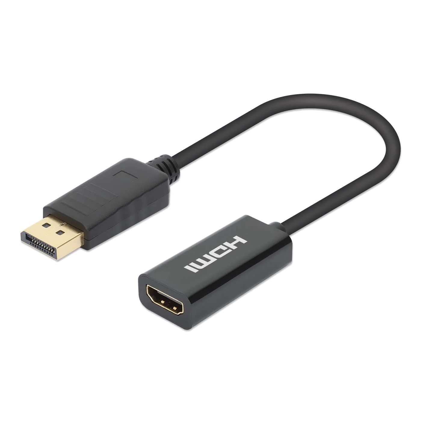 153713 Adaptador  DisplayPort macho a HDMI hembra con dongle - negro Resoluciones de hasta Ultra Alta Definición (UHD) 4K 60Hz