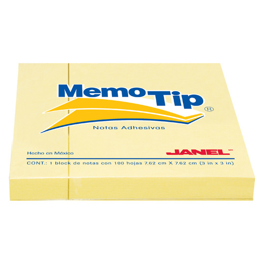 Notas Adhesivas Janel Memo Tip 3x3 Amarillas 100 Hojas Paquete C/6  6560303704 -