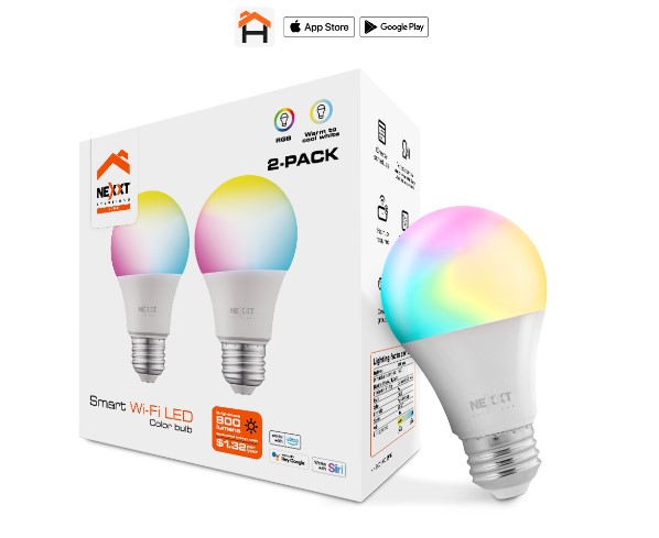 Bombilla LED inteligente Wi-Fi / 110V / A19 / 2PK / Multicolor -