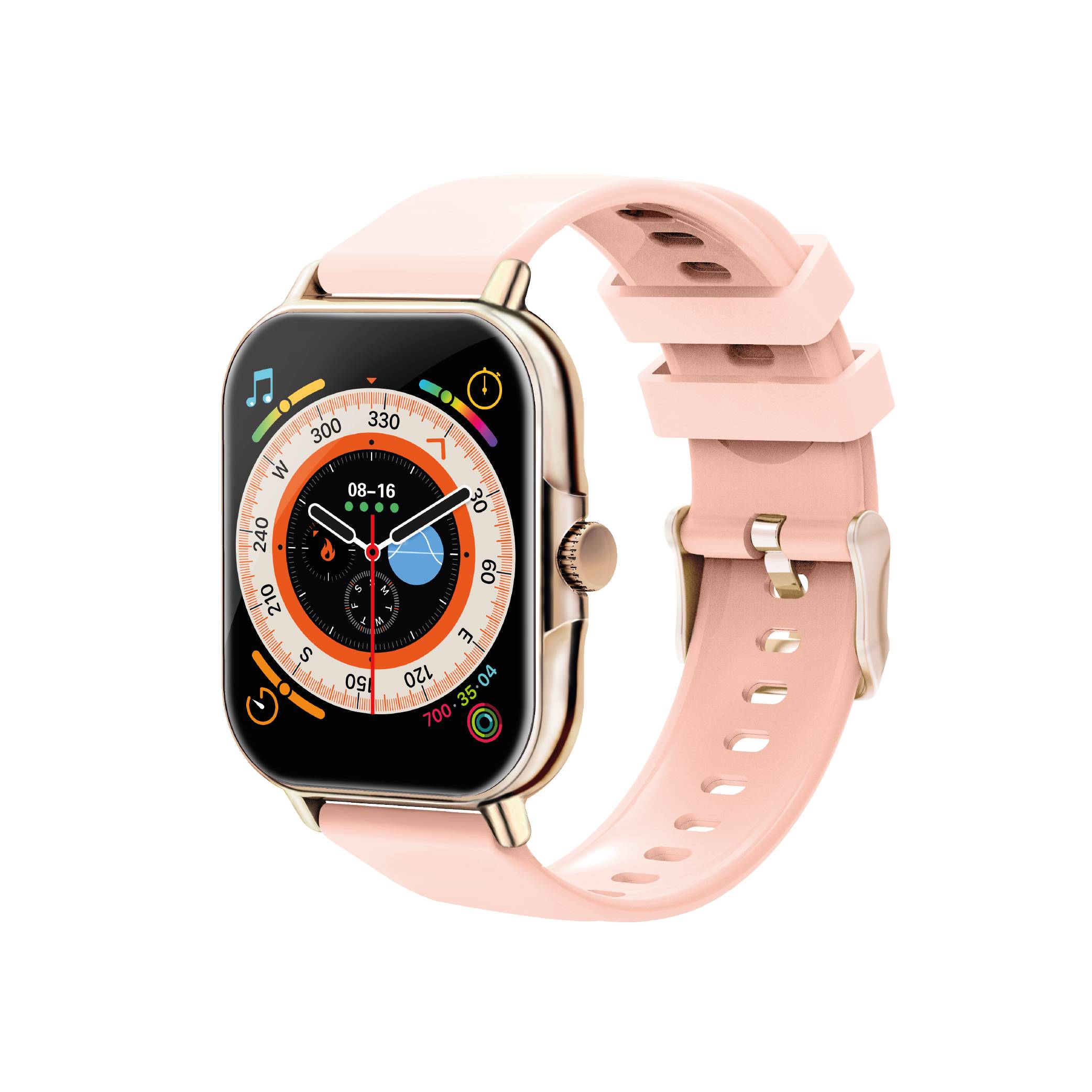 Smartwatch NECNON NSW-201 1.81 pulgadas Full Touch IP67 BT 5.0 Android/IOS Rosa / Dorado -
