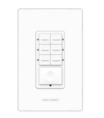 Botonera de 7 Escenas Inteligente Orvibo T10S7ZW-1UO - Color blanco, Inalámbrico y alámbrico, Wi-Fi, 2400 MHz, 120 - 270