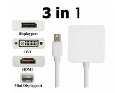 Cable Mini DisplayPort a Display Port - HDMI, OVALTECH OT10013, Color blanco