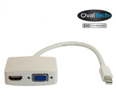 Adaptador Mini DisplayPort  a HDMI / VGA OVMDP-2EN1 OVALTECH OVMDP-2EN1 -