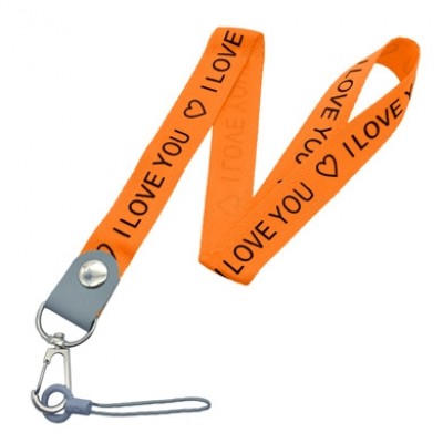 CORREA PARA MEMORIA USB BROBOTIX I LOVE U NARANJA - Naranja