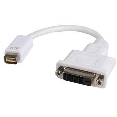 Adaptador de video StarTech.com - Mini DVI, DVI-D, Macho/hembra, Color blanco