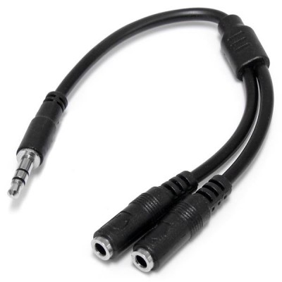 Adaptador divisor de cable estéreo StarTech.com - Negro, 0, 2 m