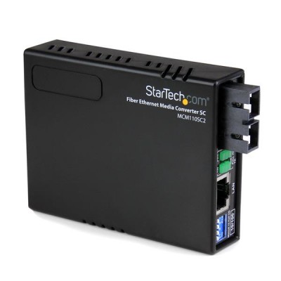 Convertidor de medios StarTech.com MCM110SC2 - Negro, SC