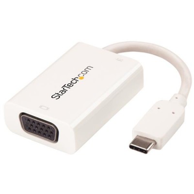 Adaptador de Video Externo USB C StarTech.com CDP2VGAUCPW - Color blanco, USB C