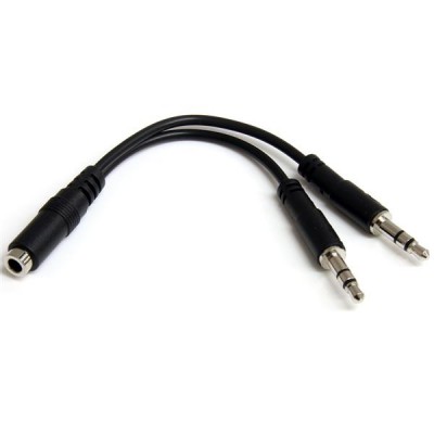 Adaptador divisor de audífonos StarTech.com - 0, 13 m, Negro