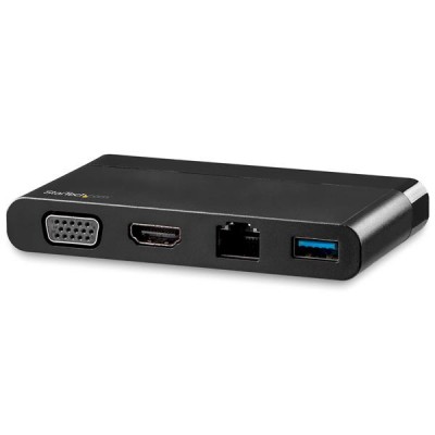 Adaptador Multipuertos StarTech.com - USB-C, Macho-Hembra, Negro, 0, 085 m