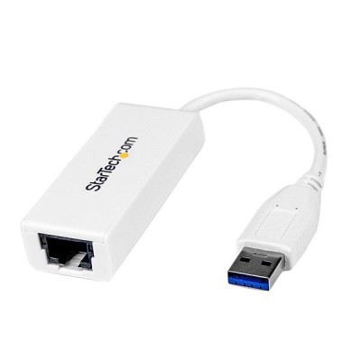 Tarjeta de red externa StarTech.com - RJ-45, USB 3.0 A, Macho/hembra, Color blanco