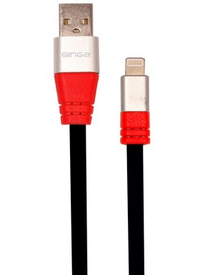 Cable para iPhone 5/6 GINGA GI16CAB02IP6-NR - Negro, Apple, 1 m, Cable cargador