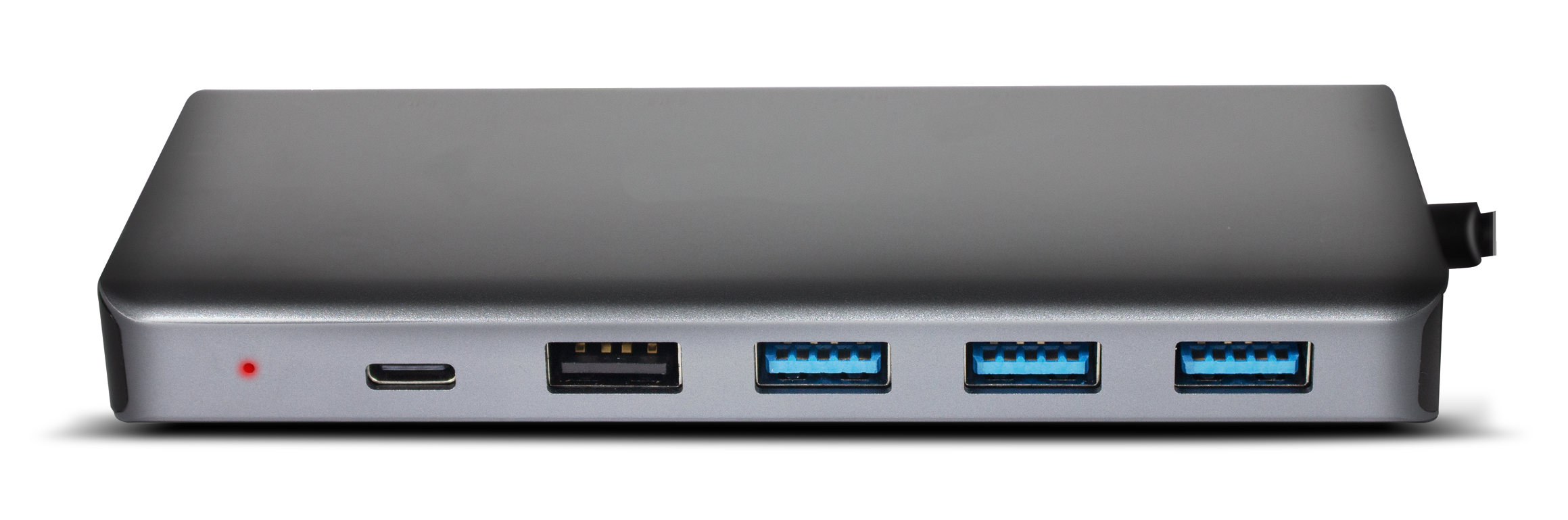 Docking station TechZone con 13 puertos distintos: 1*RJ45 - 2*HDMI 4k, 1*VGA, 4*USB, 1*TypeC  de carga, 1*TypeC de transferencia, 1*SD y 1*Micro SD, 1*3.5mm