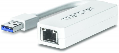 Adaptador USB TRENDnet - USB 3.0, RJ-45, Macho/hembra, Color blanco